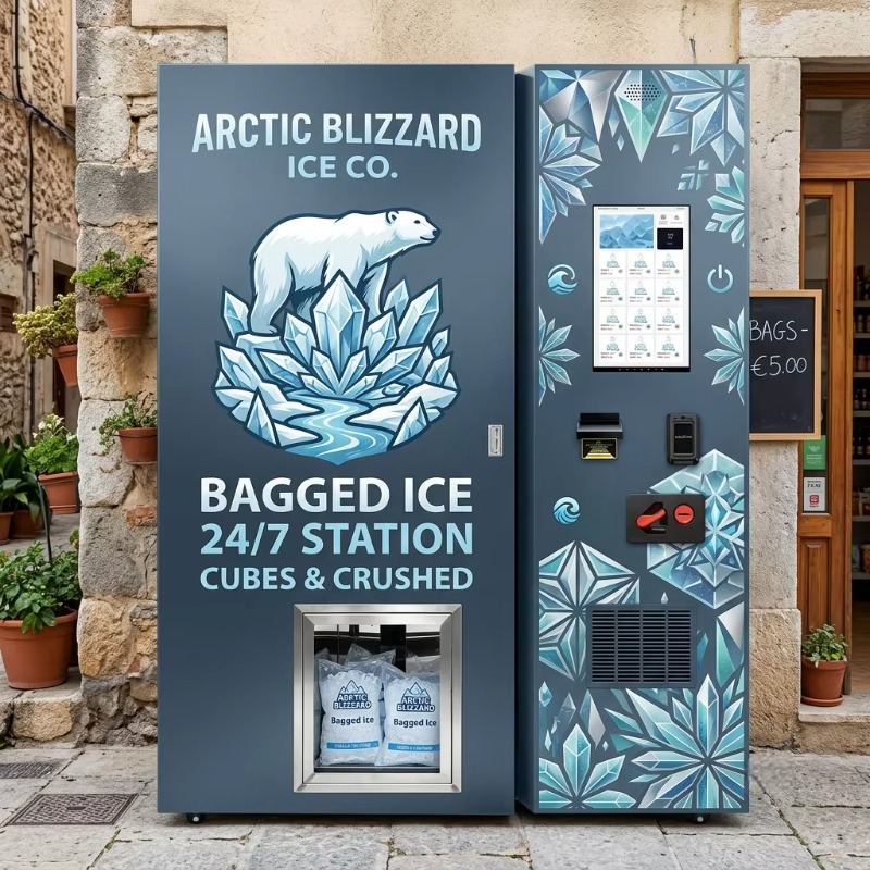 High Capacity 450kg Bagged Ice - Bill Acceptor Vending ulasan dan harga