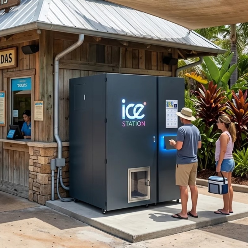 High Capacity 450kg Bagged Ice - Bill Acceptor Vending ulasan dan harga